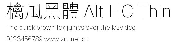 檎風黑體 Alt HC Thin預覽圖