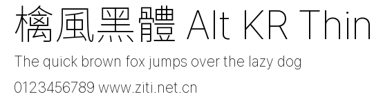 檎風黑體 Alt KR Thin預覽圖