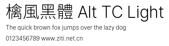檎風黑體 Alt TC Light預覽圖