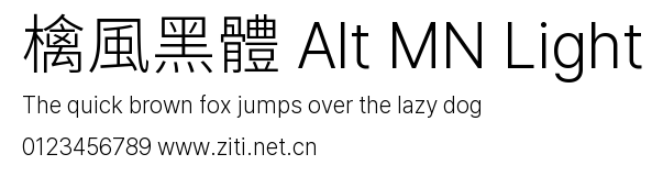 檎風黑體 Alt MN Light預覽圖