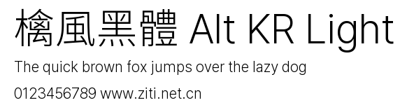 檎風黑體 Alt KR Light預覽圖