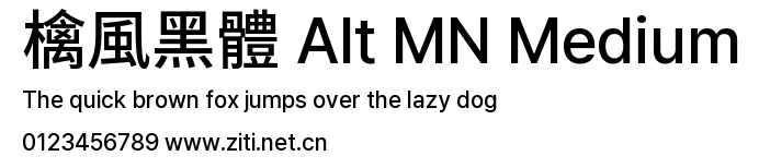 檎風黑體 Alt MN Medium預覽圖
