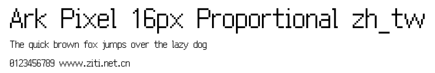 Ark Pixel 16px Proportional zh_tw.otf字體轉換器圖片