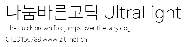 나눔바른고딕 UltraLight.ttf字體轉換器圖片