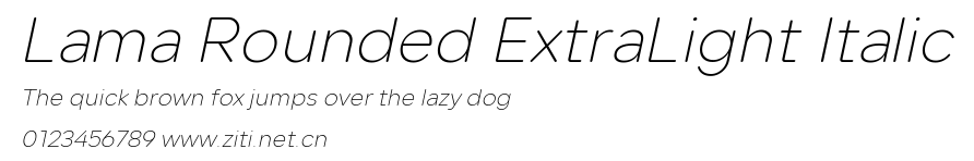 Lama Rounded ExtraLight Italic.ttf字體轉換器圖片