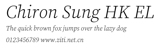 Chiron Sung HK EL.ttf字體轉換器圖片