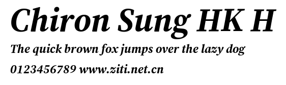 Chiron Sung HK H.ttf字體轉換器圖片