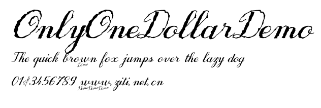 OnlyOneDollarDemo.ttf字體轉換器圖片
