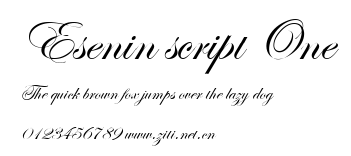 Esenin script One.ttf字體轉換器圖片