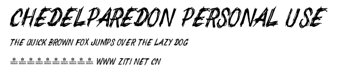 CHEDELPAREDON PERSONAL USE.ttf字體轉換器圖片