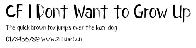 CF I Dont Want to Grow Up.ttf字體轉換器圖片