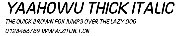 Yaahowu Thick Italic.ttf字體轉換器圖片