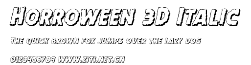 Horroween 3D Italic.ttf字體轉換器圖片