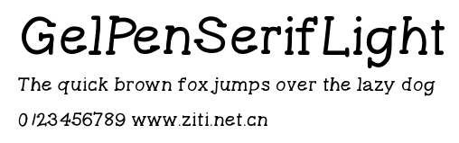 GelPenSerifLight.ttf字體轉換器圖片