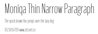 Moniqa Thin Narrow Paragraph.otf字體轉換器圖片