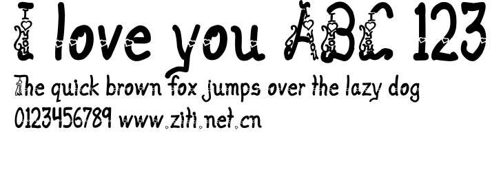 I love you ABC 123.ttf字體轉換器圖片