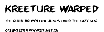 Kreeture Warped.ttf字體轉換器圖片