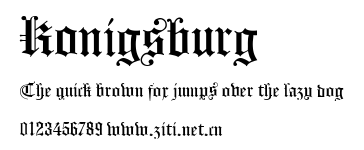 Konigsburg.ttf字體轉換器圖片