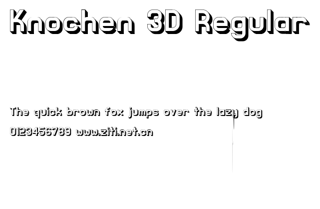 Knochen 3D Regular.ttf字體轉換器圖片