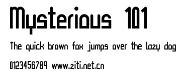 Mysterious 101.ttf字體轉換器圖片