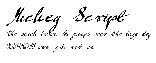 Mickey Script.ttf字體轉換器圖片