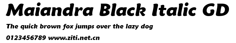 Maiandra Black Italic GD.ttf字體轉換器圖片