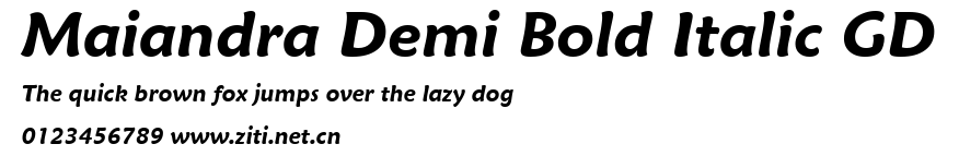 Maiandra Demi Bold Italic GD.ttf字體轉換器圖片