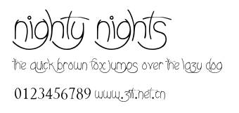 Nighty Nights.ttf字體轉換器圖片