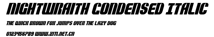 Nightwraith Condensed Italic.ttf字體轉換器圖片
