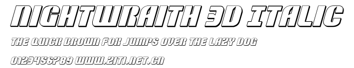 Nightwraith 3D Italic.ttf字體轉換器圖片