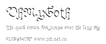 OhMyGoth.ttf字體轉換器圖片