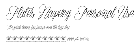 Plates Napery Personal Use.ttf字體轉換器圖片
