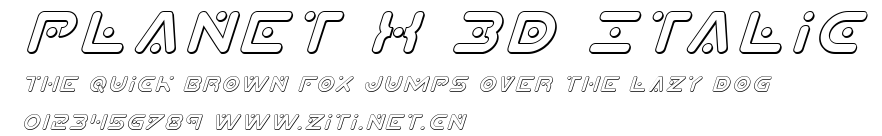 Planet X 3D Italic.ttf字體轉換器圖片