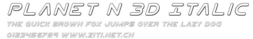 Planet N 3D Italic.ttf字體轉換器圖片