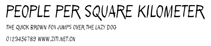 People per square kilometer.ttf字體轉換器圖片