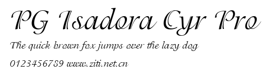PG Isadora Cyr Pro.ttf字體轉換器圖片