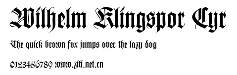 Wilhelm Klingspor Cyr.ttf字體轉換器圖片