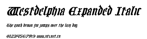 Westdelphia Expanded Italic.ttf字體轉換器圖片
