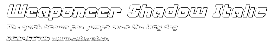 Weaponeer Shadow Italic.ttf字體轉換器圖片