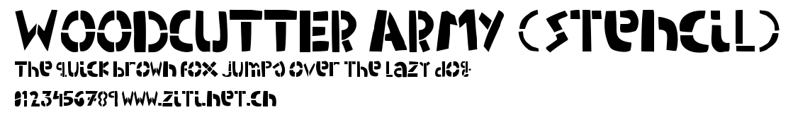 WOODCUTTER ARMY (Stencil).ttf字體轉換器圖片