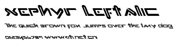 Xephyr Leftalic.ttf字體轉換器圖片