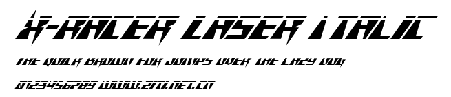 X-Racer Laser Italic.ttf字體轉換器圖片