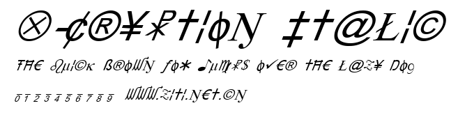 X-Cryption Italic.ttf字體轉換器圖片