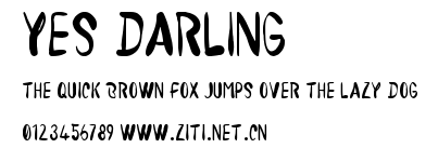 Yes Darling.ttf字體轉換器圖片