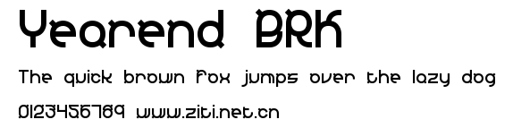 Yearend BRK.ttf字體轉換器圖片