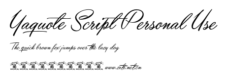 Yaquote Script Personal Use.ttf字體轉換器圖片