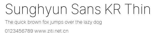 Sunghyun Sans KR Thin.ttf字體轉換器圖片
