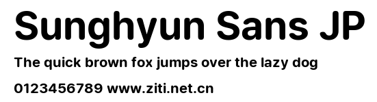Sunghyun Sans JP.ttf字體轉換器圖片