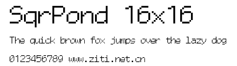 SqrPond 16x16.ttf字體轉換器圖片